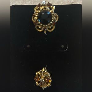 Florenza Vintage Stick Pin with Large Faceted Center Stone